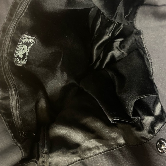 Y2k grunge goth rare 2000s Metal Mulisha Black and Pink Skull Script Bag - Picture 4 of 4